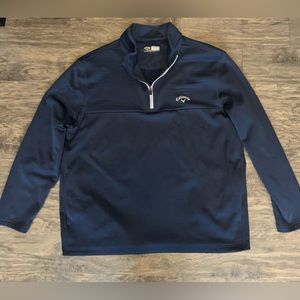Callaway Men's Ottoman 1/4-Zip Long Sleeve Golf Pullover Shirt Navy SZ XL